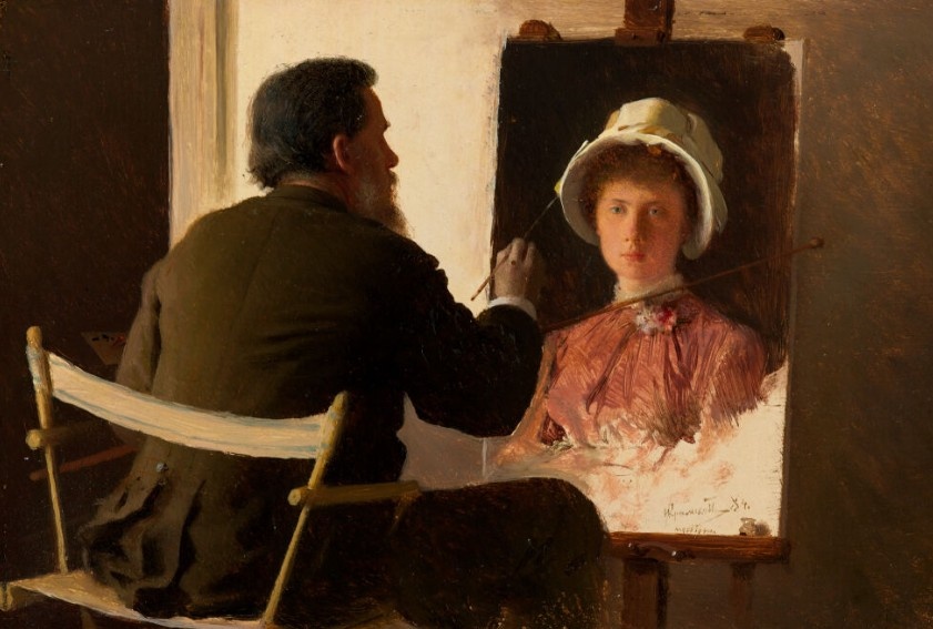 Иван Крамской. «Крамской, пишущий портрет своей дочери», 1884 год, Государственная Третьяковская галерея, Москва © Public domain
