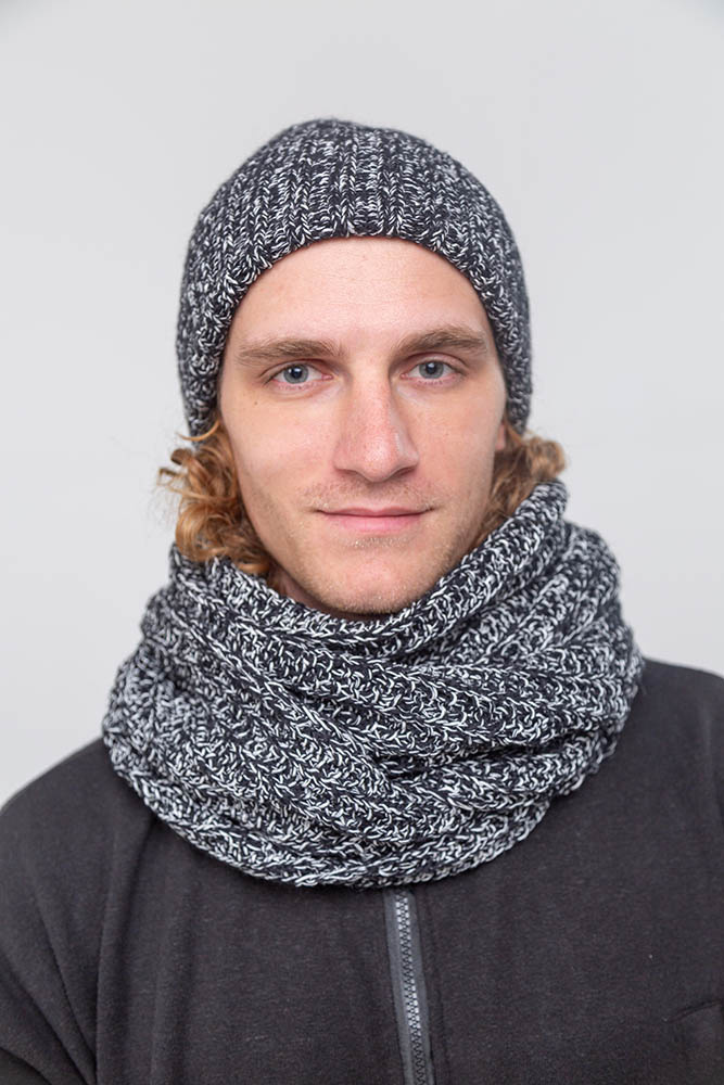 Комплект из шапки и шарфа из конопли и мериносовой шерсти от Uzor Wear