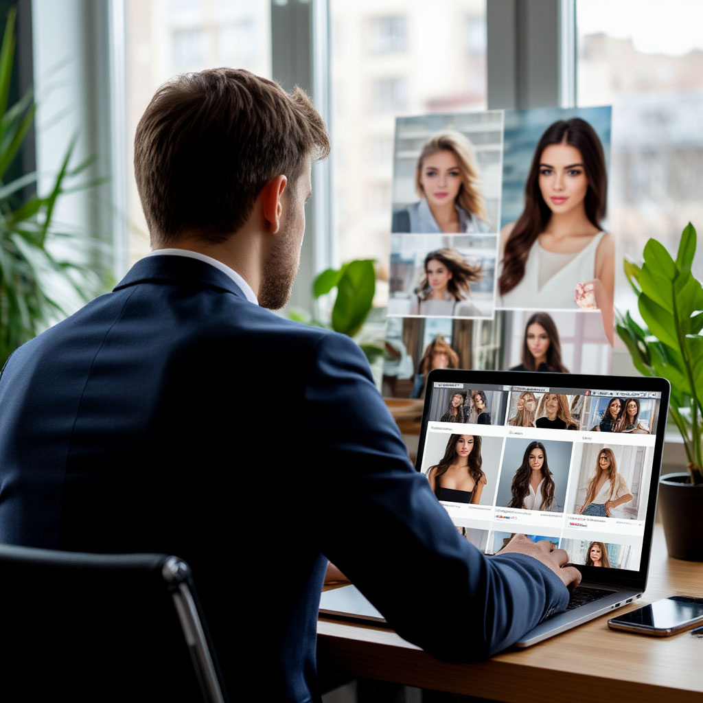 Прокрастинация в чистом виде. Просмотр соцсетей и фото красивых девушек гораздо приятнее деловой задачи... (Изображение сгенерировано нейросетью Шедеврум)