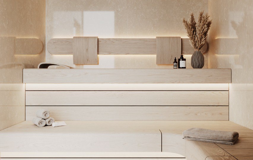 Современный стиль в бежевых тонах: следуя актуальным трендам в дизайне сауны