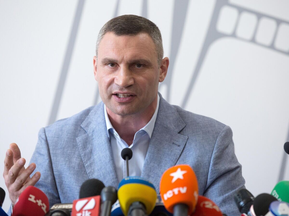    Мэр Киева Виталий Кличко на пресс-конференции в Киеве, посвященной вызову его на допрос в Государственное бюро расследований. 26 июля 2019© РИА Новости / Стрингер