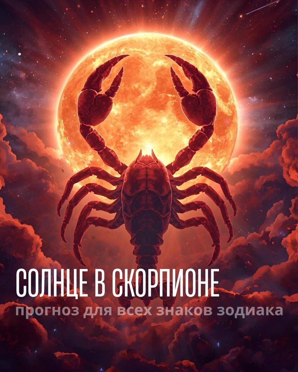 ПРОГНОЗ ПО СОЛНЦУ В СКОРПИОНЕ  
С 16 ноября по 15 декабря 2025 года

ДОРОГИЕ!
Наступает время глубоких трансформаций и мощных изменений. Солнце переходит в знак Скорпиона, где встречается с Марсом — планетой действия и решимости и целей! А к концу ноября там еще окажется Венера  - что учили искру, бурю и безумию, особенно в отношениях.

Это уникальное сочетание создает мощный энергетический импульс для перемен. Две огненные планеты в водном знаке дают энергию для глубинной работы над собой.

КАК ИСПОЛЬЗОВАТЬ ЭТУ ЭНЕРГИЮ:
🔥Займитесь анализом своих страхов и ограничений
🔥Отпустите старые обиды и эмоциональные грузы
🔥Практикуйте технику «эмоционального очищения» — записывайте все, что беспокоит, а затем сжигайте записи.
🔥Говорите прямо и честно, но с уважением.
🔥 Избегайте манипуляций и скрытых мотивов.
🔥 Проявляйте искренность в близких отношениях. 
🔥 Смело беритесь за сложные проекты.
🔥 Решайте давно отложенные вопросы.
🔥 Проводите переговоры о повышении или изменении условий работы.
🔥Уделите внимание профилактике.
🔥 Займитесь очищающими практиками.
🔥Больше бывайте на свежем воздухе.

ПРАКТИЧЕСКИЕ РЕКОМЕНДАЦИИ:
1. Составьте список того, от чего хотите избавиться — это могут быть привычки, отношения, старые вещи.

2. Ежедневно выделяйте 15 минут на тишину и самонаблюдение.

3. Занимайтесь физической активностью — это поможет направить энергию Марса в конструктивное русло.

4. Проявляйте осознанность в словах и поступках — энергия Скорпиона может делать реакции обостренными.

ИЗБЕГАЙТЕ:
- Контроля над другими
- Навязывания своего мнения
- Рискованных финансовых операций
- Принятия решений в гневе

Помните: этот период — возможность стать сильнее и мудрее. Используйте его для настоящих, а не поверхностных изменений.
Гороскоп для каждого знака зодиака - https://t.me/Golyubov_bot


