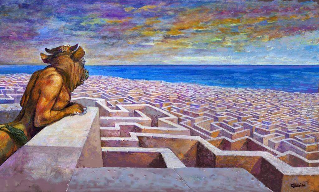 Минотавр смотрит на Лабиринт (арт pinterest.com).