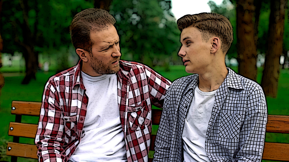 Отец разговаривает с сыном