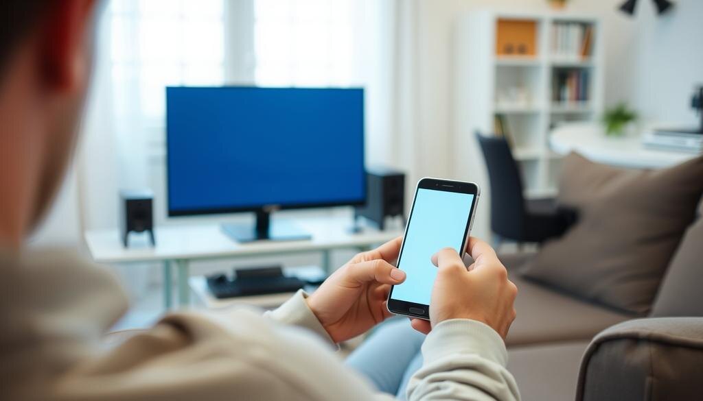    Смартфон, управляющий компьютером издалека.