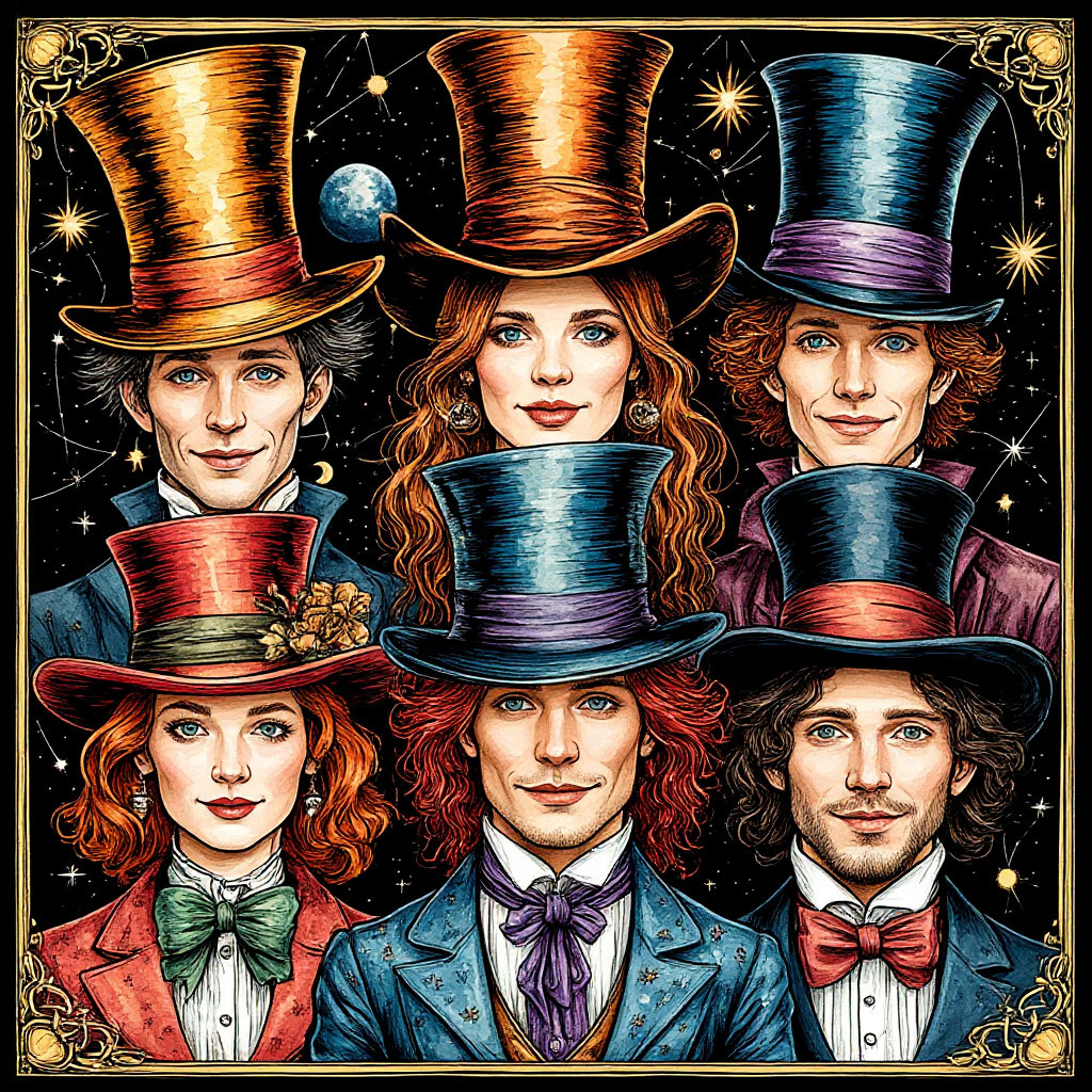 Группа The Hatters . Изображение сгененрировано ИИ Шедеврум