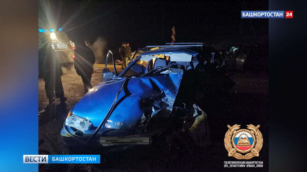    Два человека погибли, пятеро, включая двух несовершеннолетних, пострадали в лобовом ДТП в Башкирии