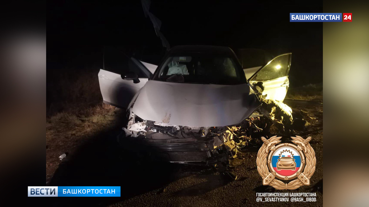    Два человека погибли, пятеро, включая двух несовершеннолетних, пострадали в лобовом ДТП в Башкирии