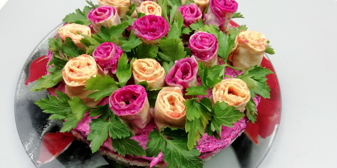 Легендарный салат в новой подаче!Изысканный Салат "Букет роз"!Праздничный салат Селёдка под шубой/УДИВИТЕ СВОИХ ГОСТЕЙ!Как украсить салат