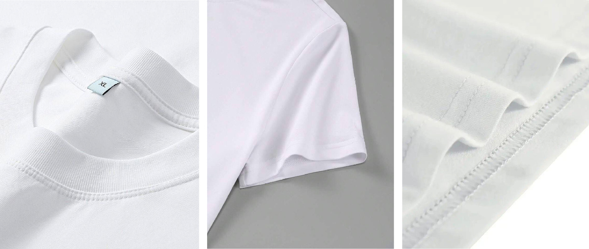 Детали качественно отшитой футболки