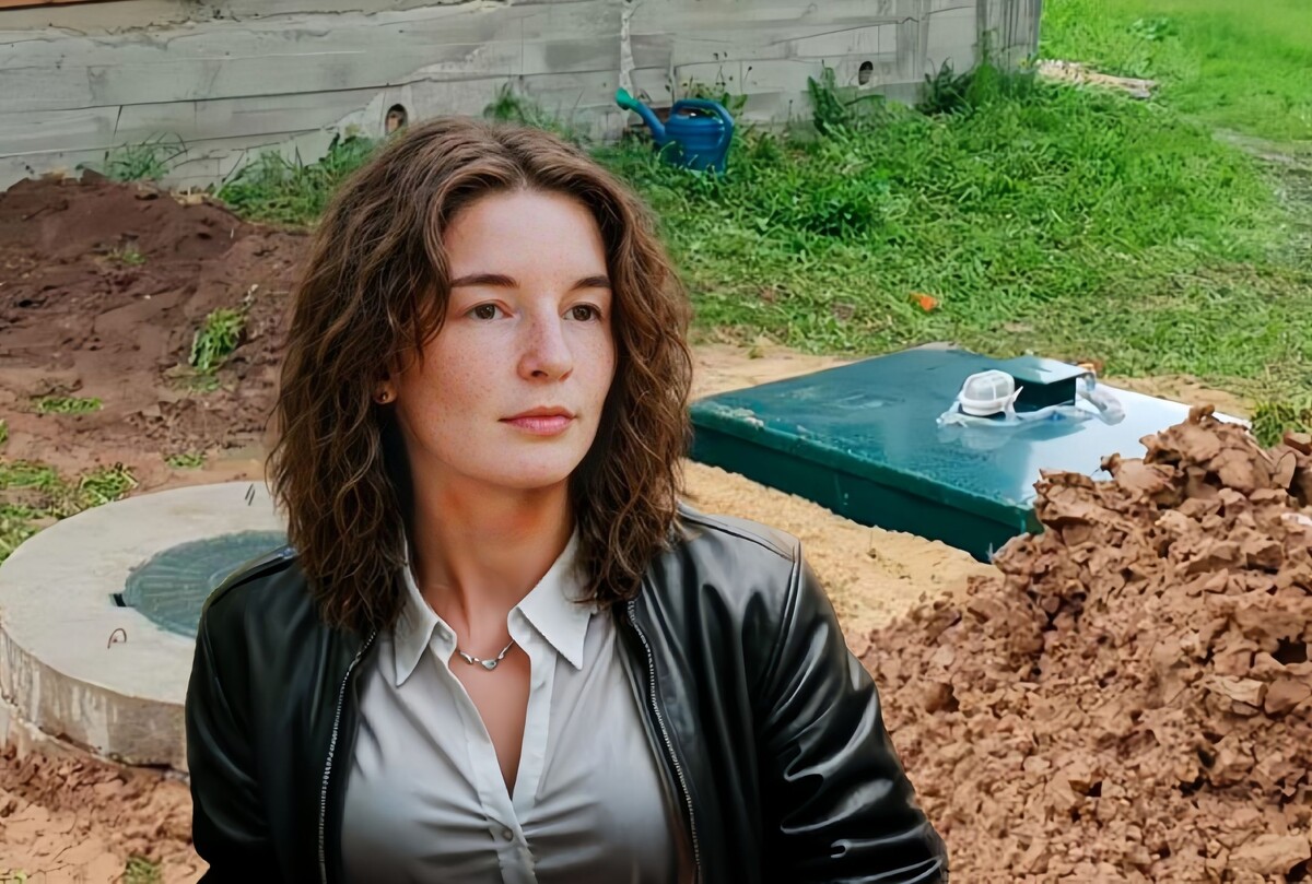 Нечто с зеленой крышкой за спиной моей помощницы - это как раз она - бытовая аэрационная установка