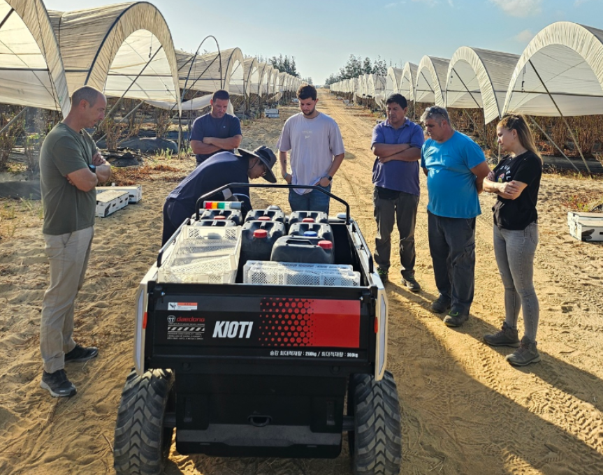 В июле прошлого года компания Daedong Robotics провела доказательство концепции (PoC) своих автономных транспортных роботов на ягодной ферме Hortifruit в Уэльве, Испания. [Предоставлено компанией Daedong]