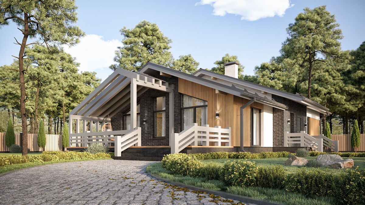 Готовый проект индивидуального жилого дома  общей площадью 127 кв.м. Подходит для узкого участка