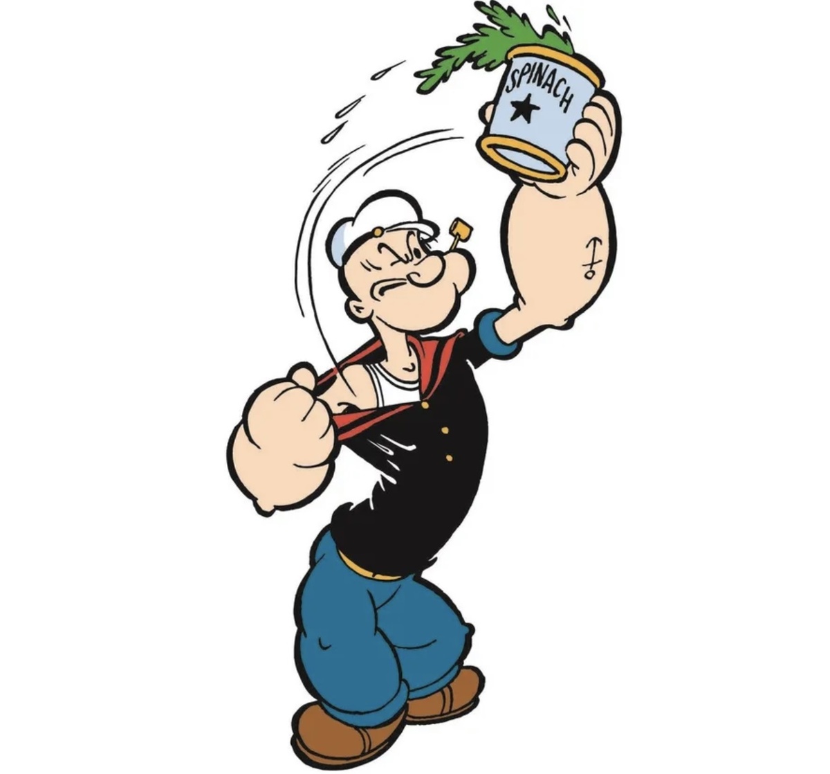 Герой мультфильма моряк Папай. Взято из бесплатного интернет источника https://wallpapers.com/wallpapers/popeye-revealing-his-spinach-can-ddak4qmdojz67acy.html