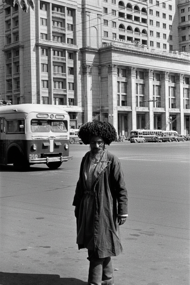 «Кавказский мужчина перед гостиницей»