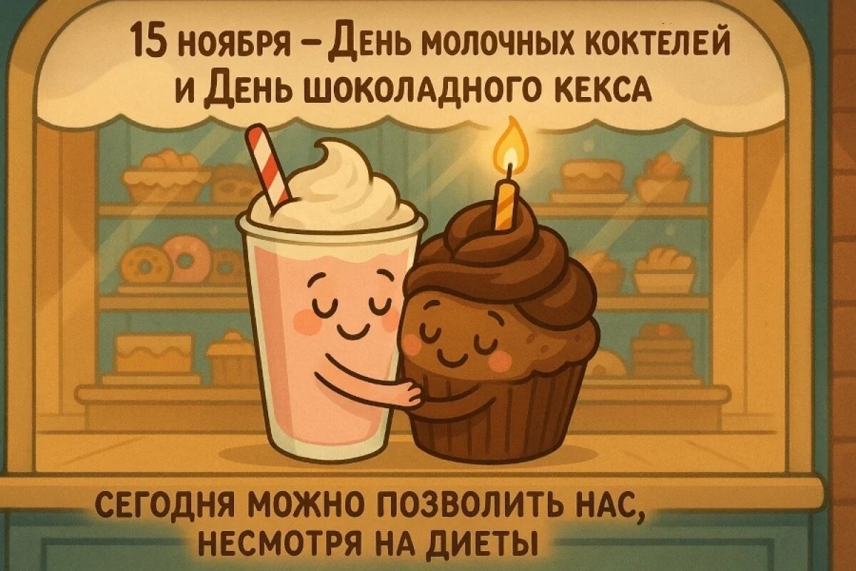    День шоколадного кекса и День молочных коктейлей – открытки