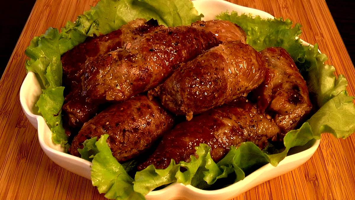 ⭐ Мясные рулетики с грибами и черносливом