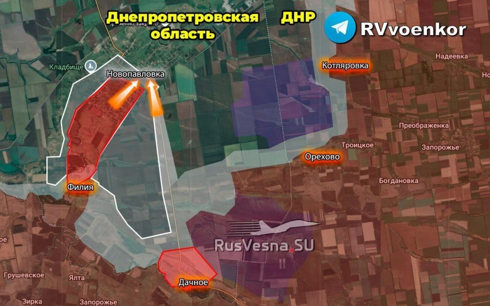    Карта СВО. Прорыв в Днепропетровской области.