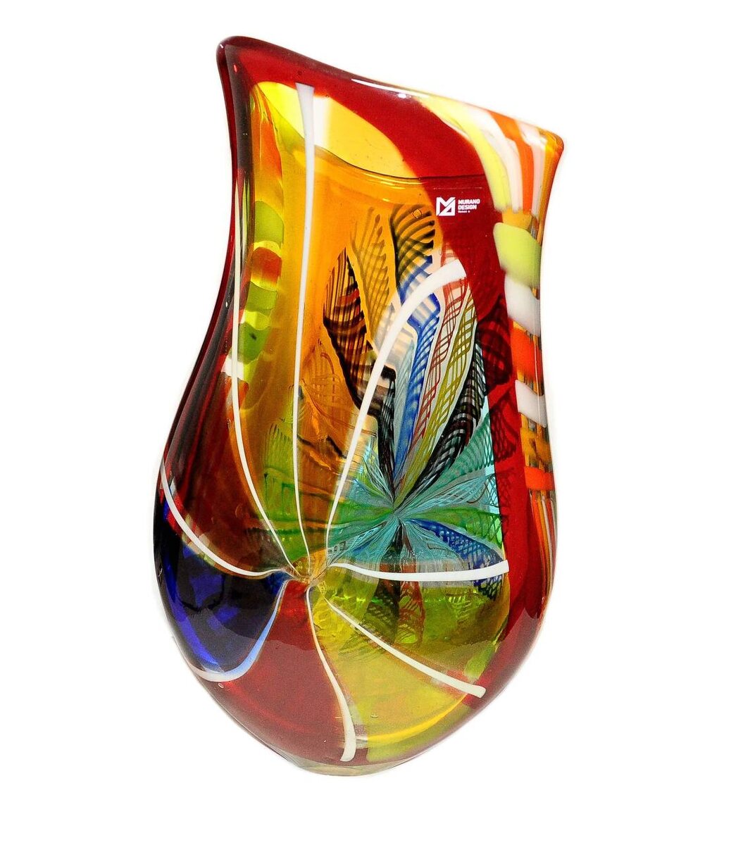 Ваза Филигрань красная из муранского стекла - MURANO CLUB 