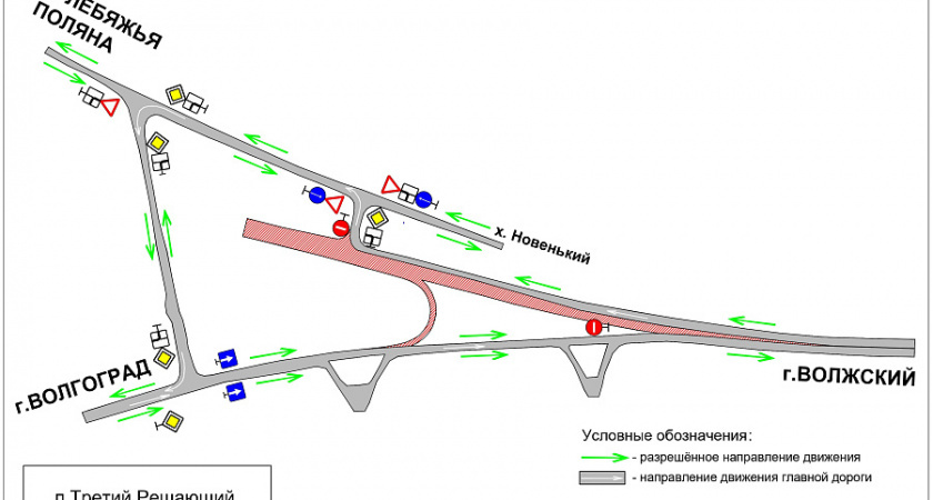    На трассе под Волгоградом изменят схему движения