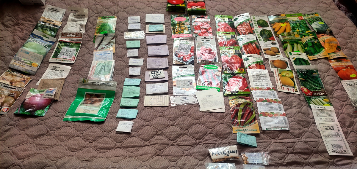 Разложила все свои семена 😊