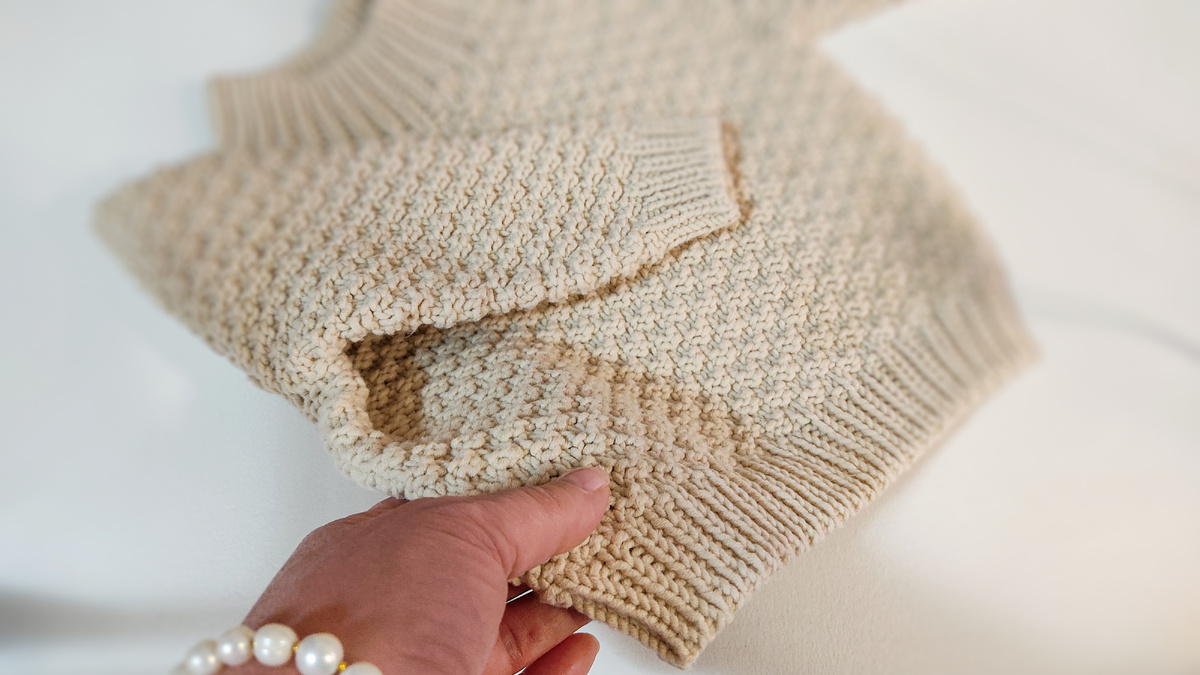 Детский джемпер, резинка 1х1 с фабричным краем