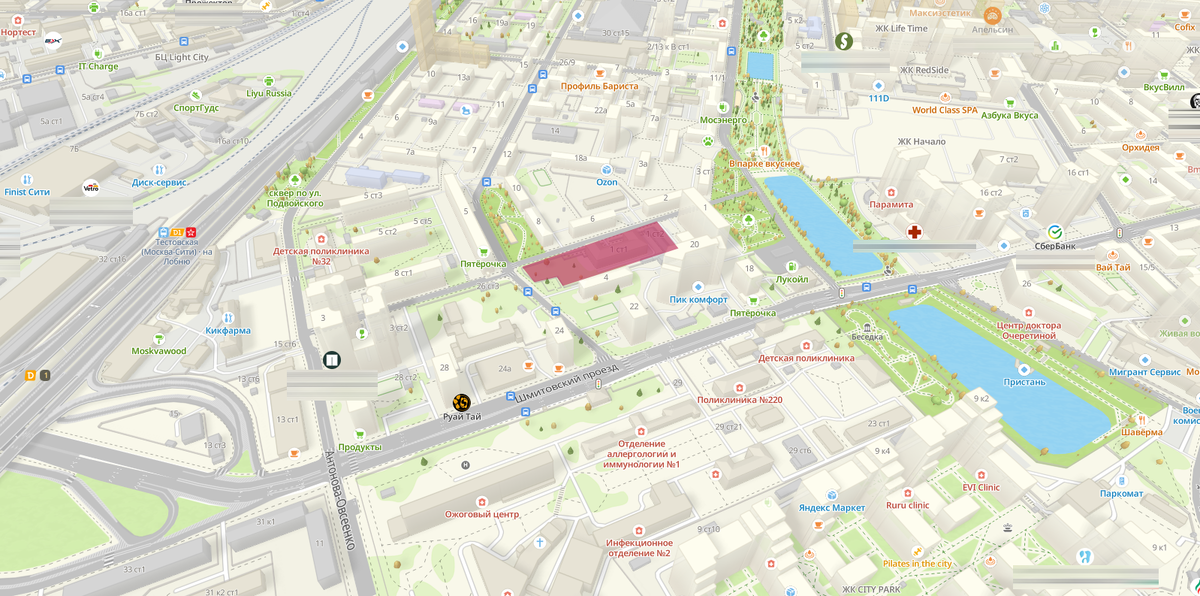 Пятно застройки ЖК 3-я Красногвардейская ул., 1