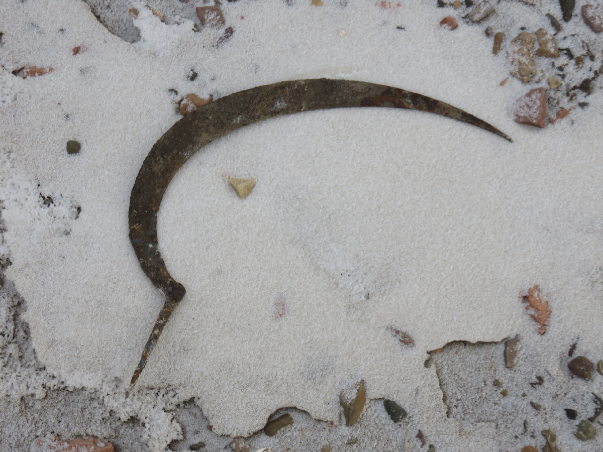 Серп, найденный на месте затопленной деревни. Фото из архива Владимира Черникова