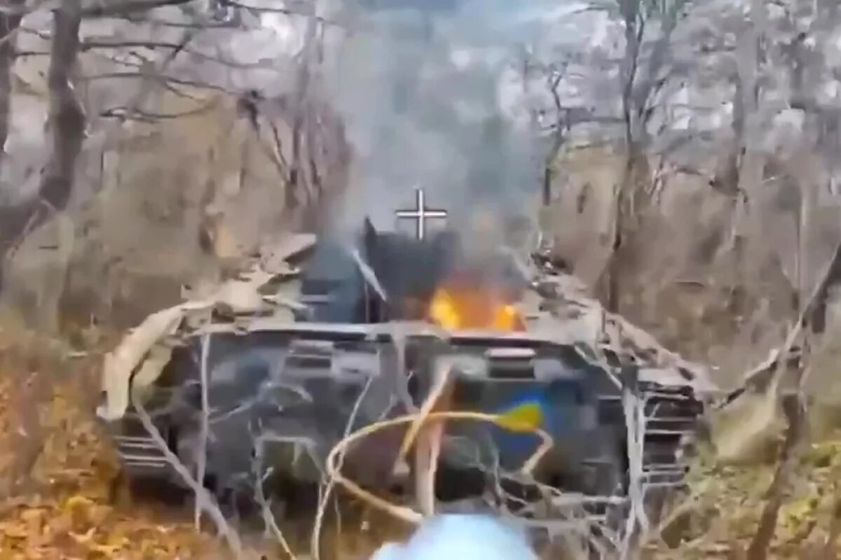    Горящие БМП 116-й отдельной механизированной бригады ВСУ.