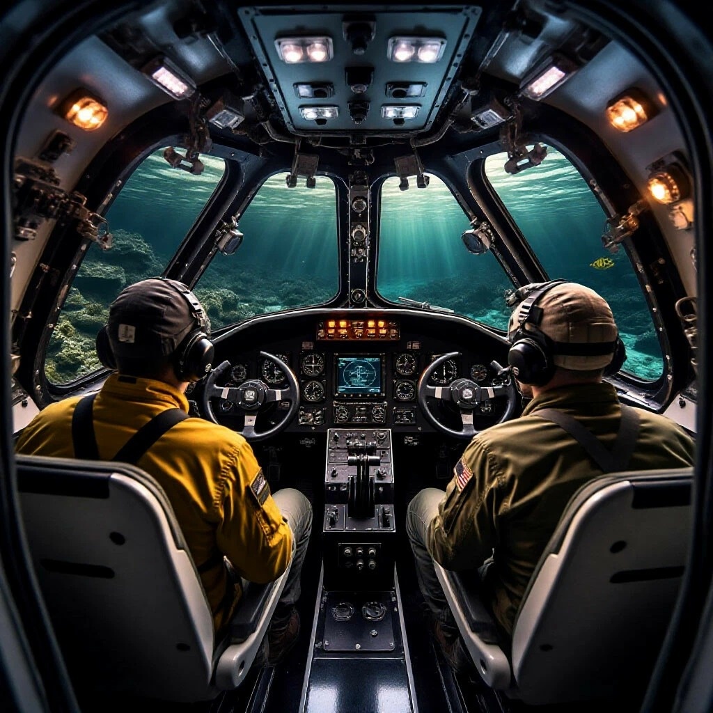 Внутри капсулы батискафа