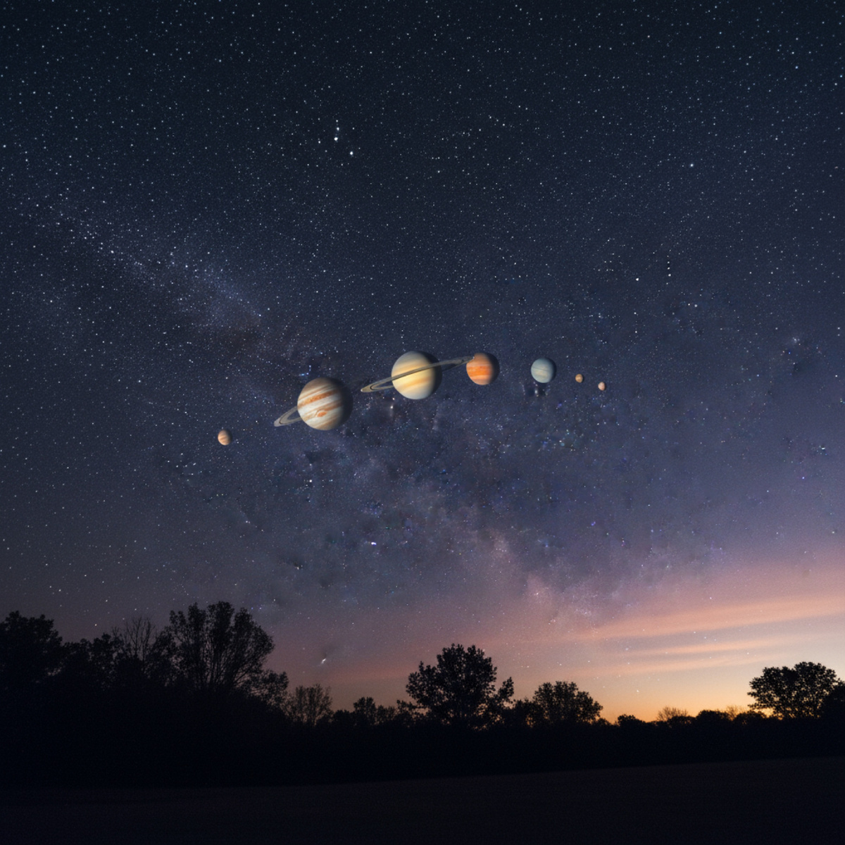 Визуализация парада планет. 