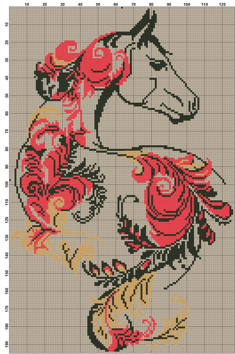 Размер 125 на 193 стежка, цветов 3.