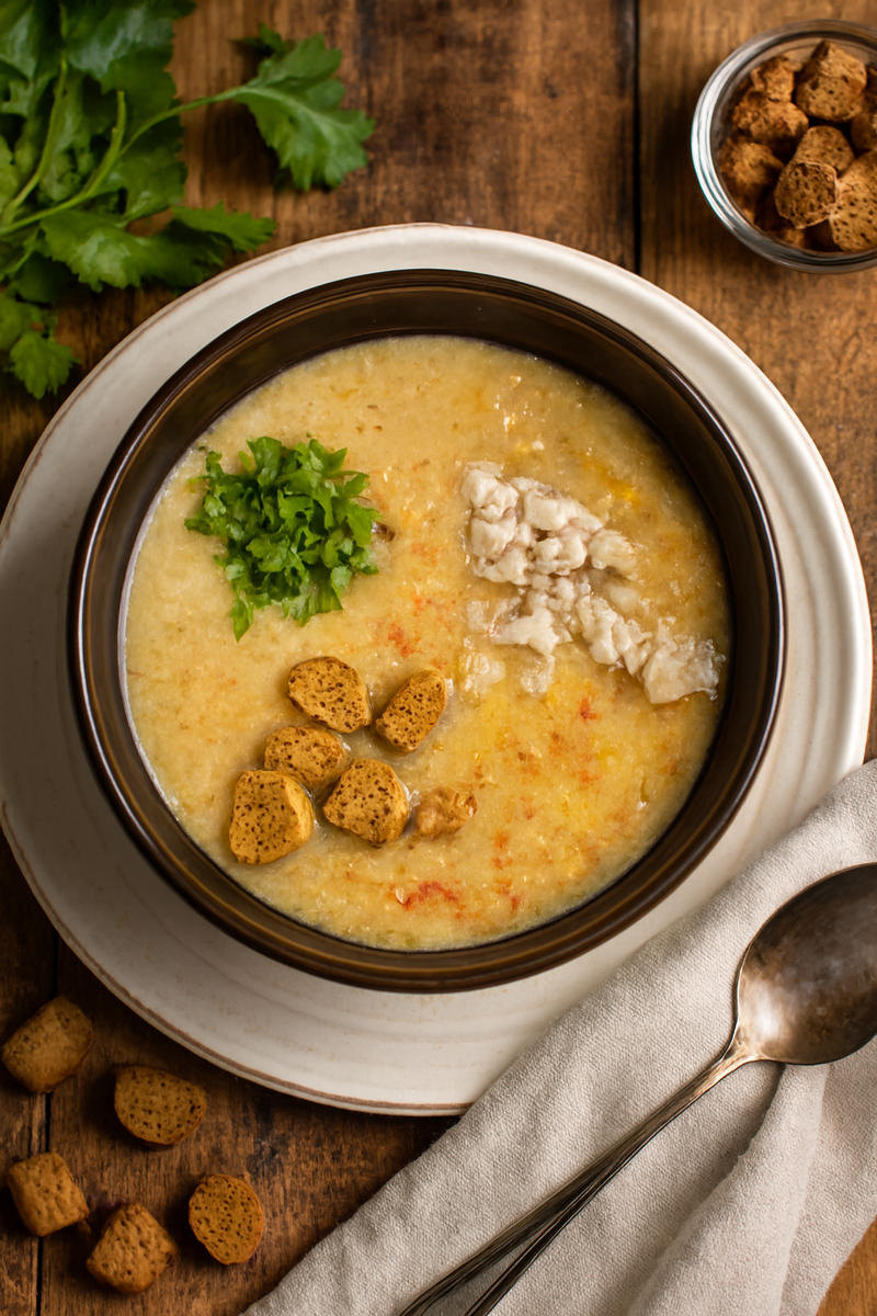 Минтай с овощами и безглютеновыми сухариками 