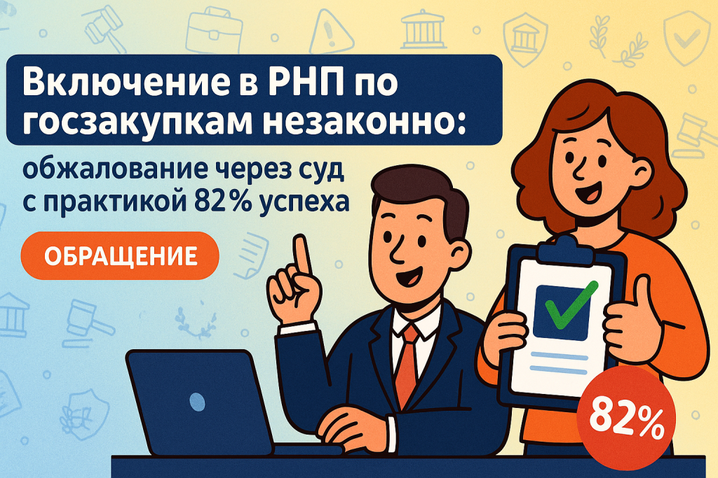    Включение в РНП по госзакупкам незаконно: обжалование через суд с практикой 82% успеха
