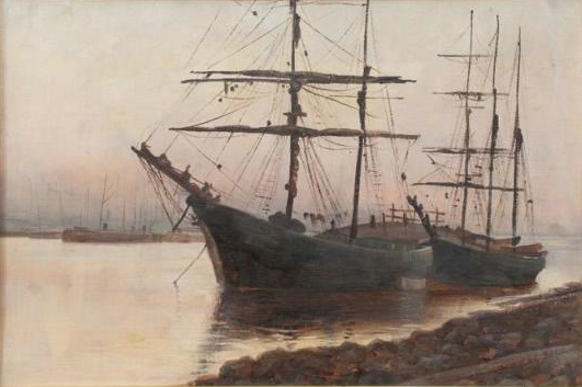 А.А.Борисов. Летняя ночь на Северной Двине. 1893. Пензенская областная картинная галерея им. К.А. Савицкого.