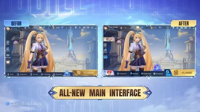    Сравнение главного интерфейса в Mobile Legends: Bang Bang