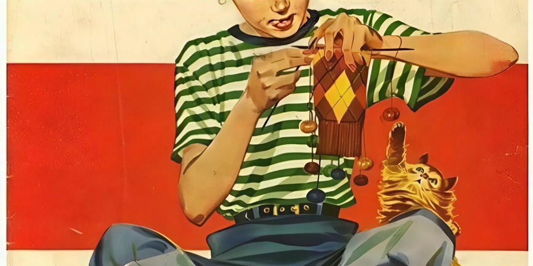 Девочка вяжет носки Аргайл