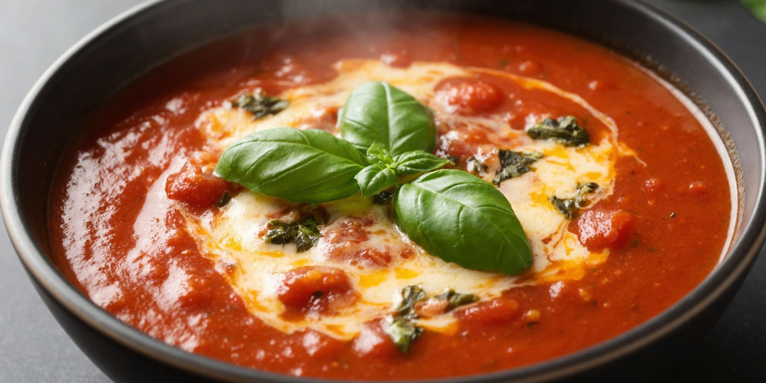 Томатно‑сырный суп с базиликом