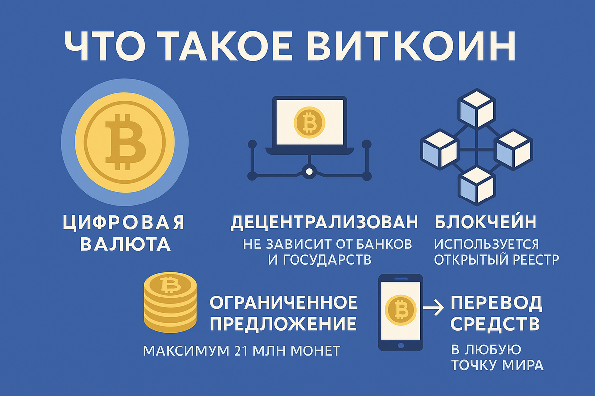 Что такое Биткоин - инфографика