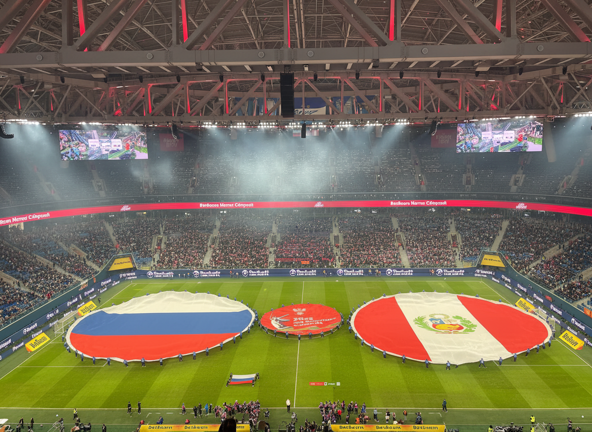 Вид на поле с верхнего яруса