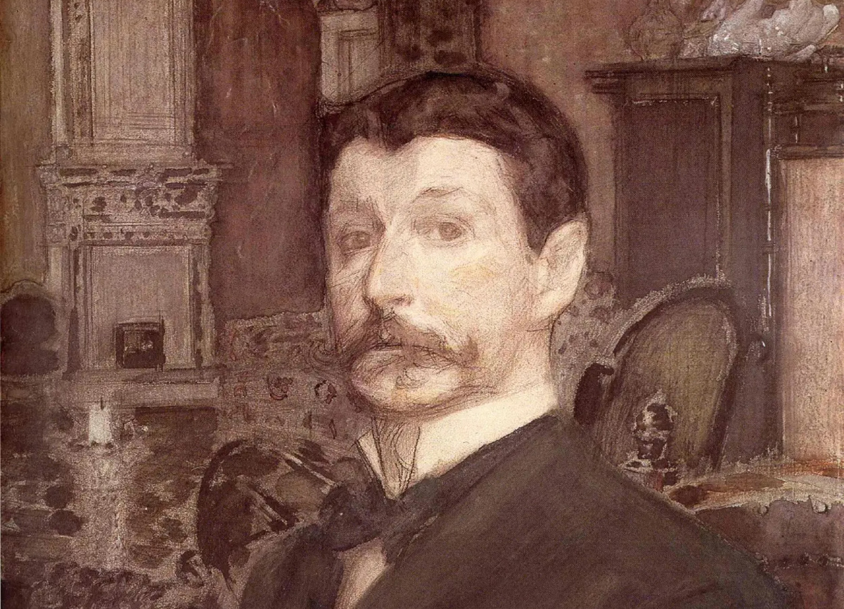 Врубель М.А. Автопортрет с жемчужной раковиной. 1905. Фрагмент