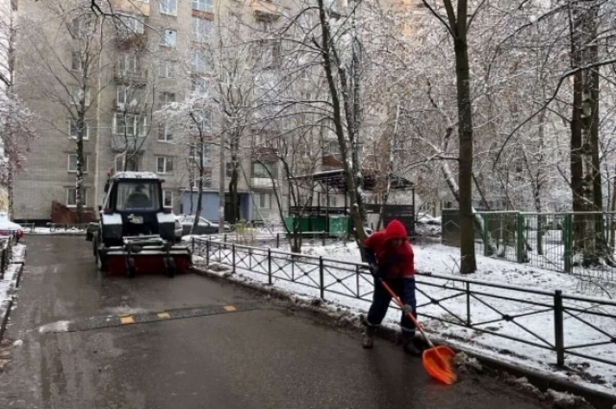    В Петербурге 631 машина убирает первый снег