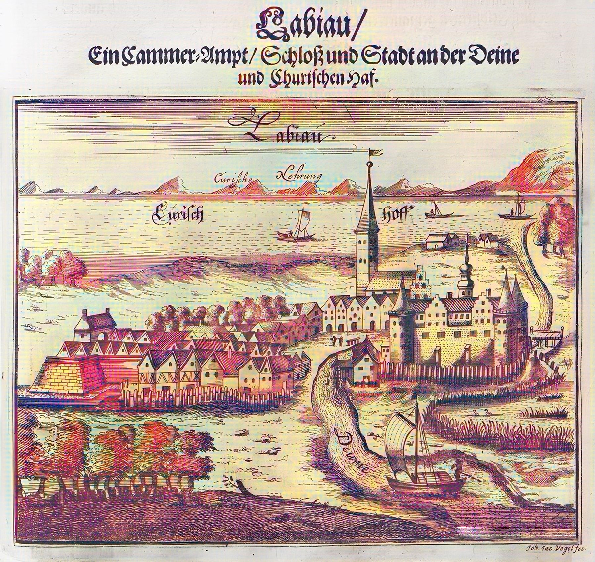 Гравюра XVIII века "Замок Лабиау"