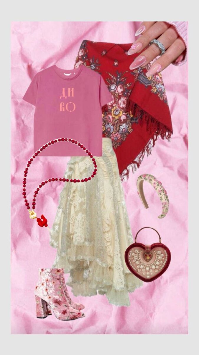 Коллаж с деталями русского стиля