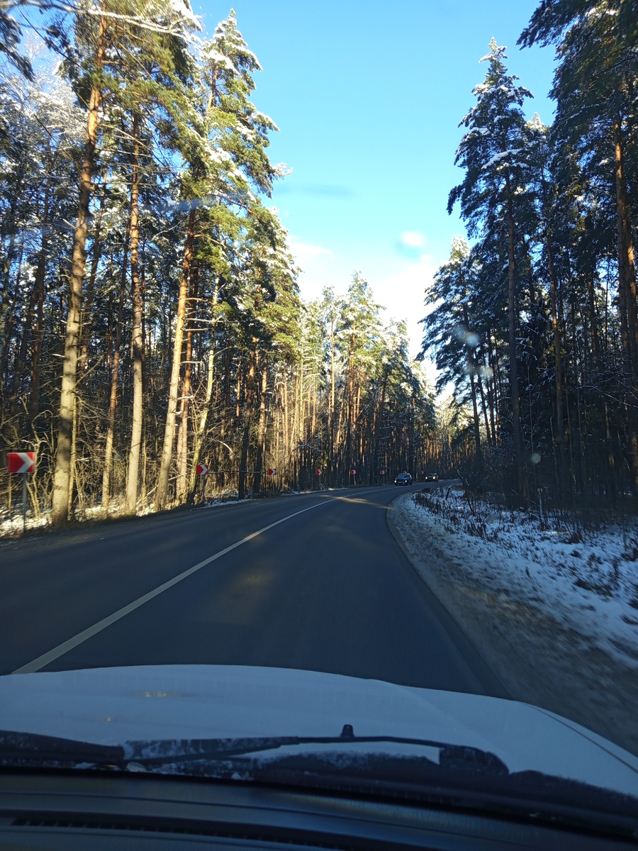 Едем в Ленту, видно какая погода шикарная