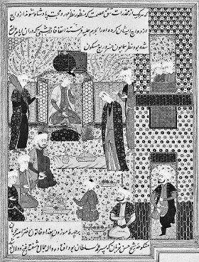 Из рукописи «Китаб-и Нигаристан». При дворе Абу Саида. 1573