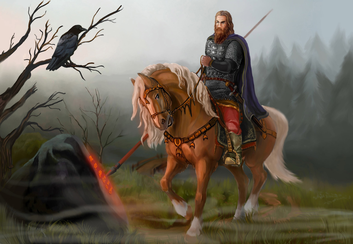 Суровец Суздалец разговаривает с вещим вороном.