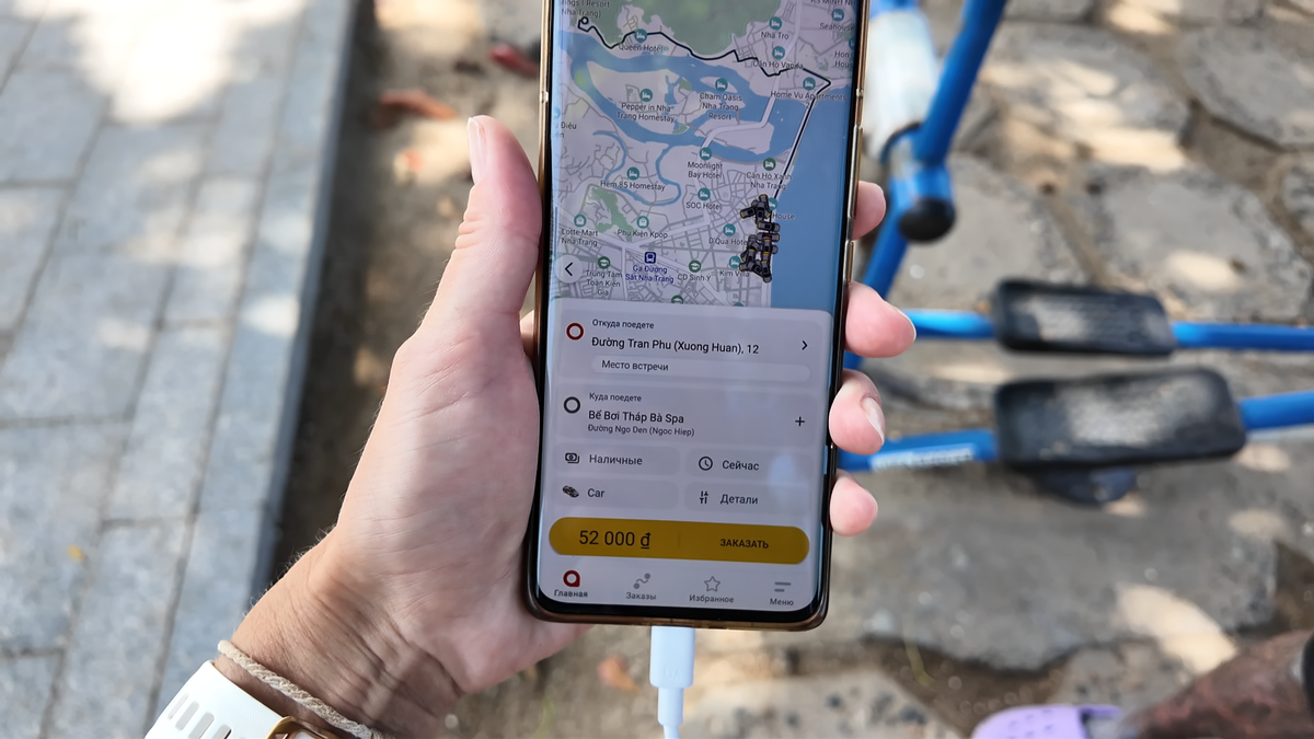 Цена такси от Лотоса до Тхап Ба (приложение Maxim).