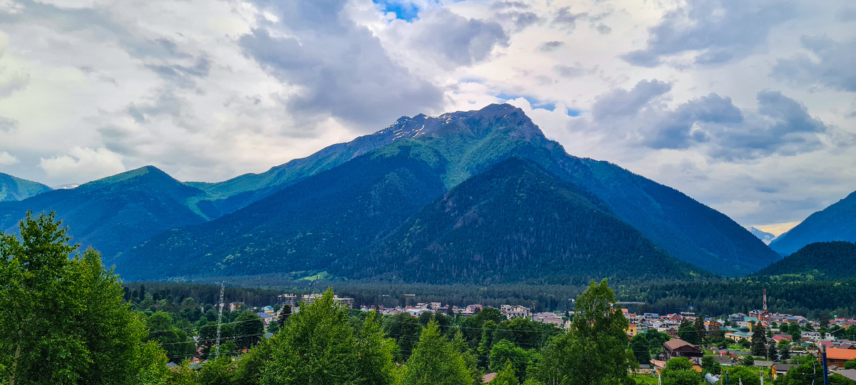 Панорама Архыза со смотровой площадки.
