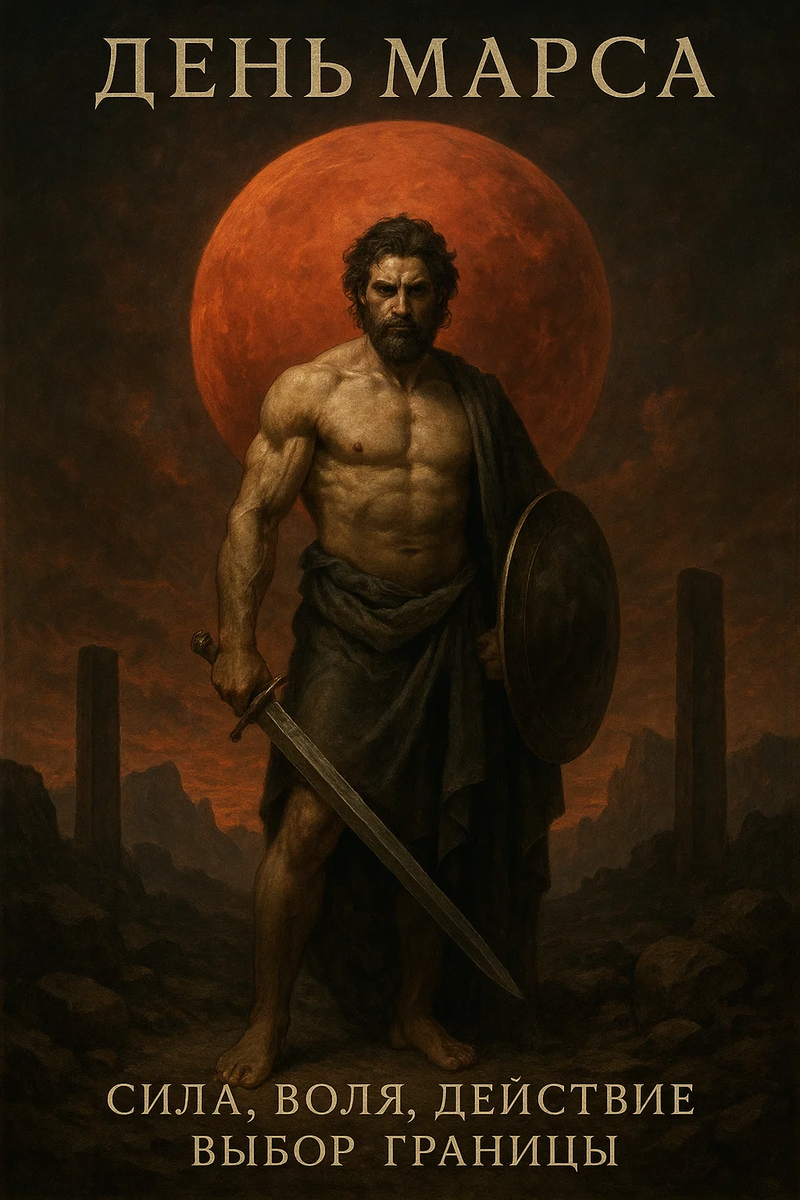 Вторник у нас дерзкий, прямой, но при этом мудрый. Он связан с Марсом, силой, действием, решимостью и честными границами.